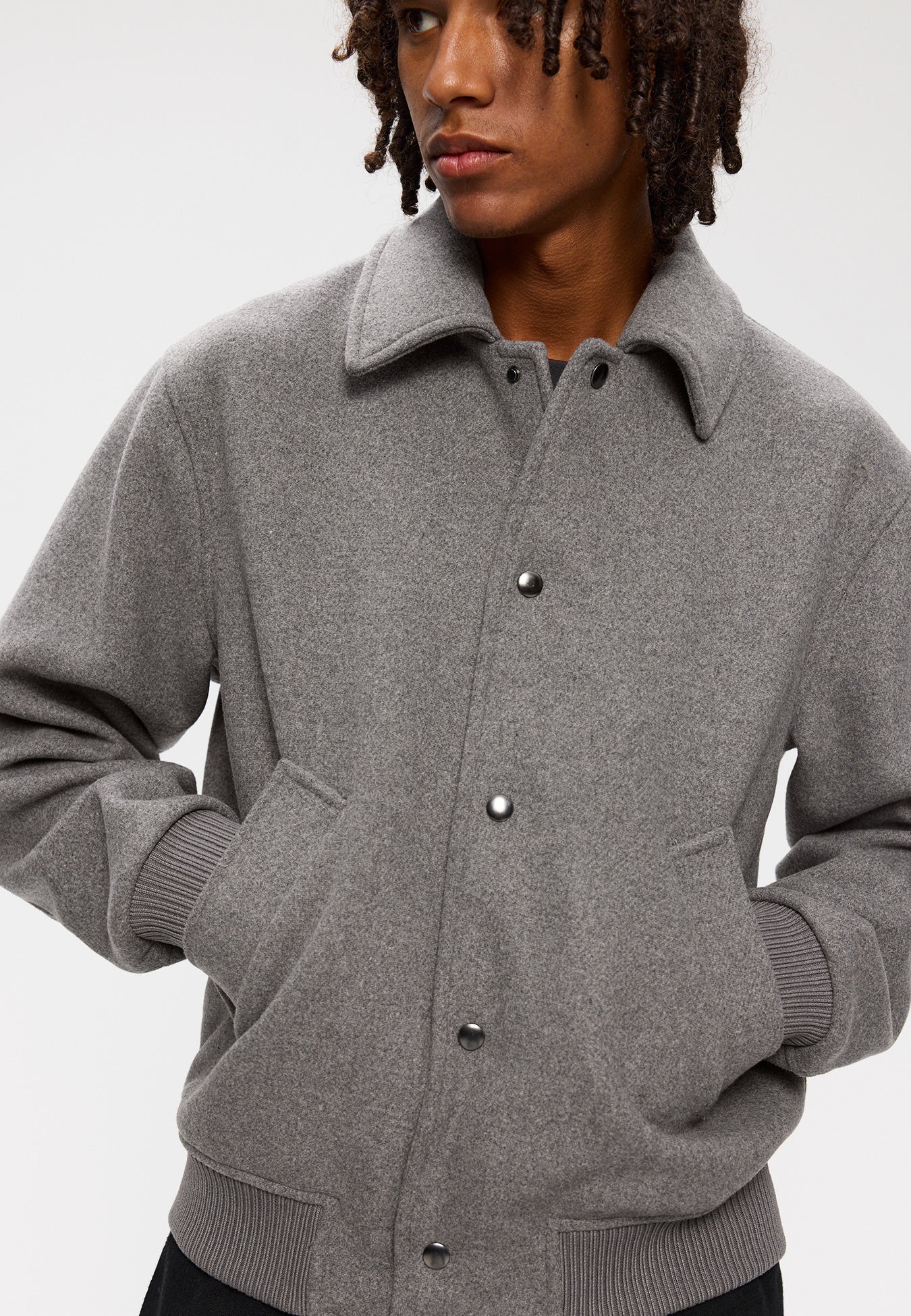 Elvine Narian Wolljacke Grau meliert