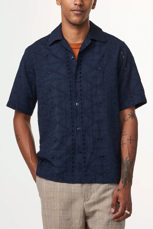 NN. 07 Hemd Julio SS 5392 in der Farbe Mitternachtsblau