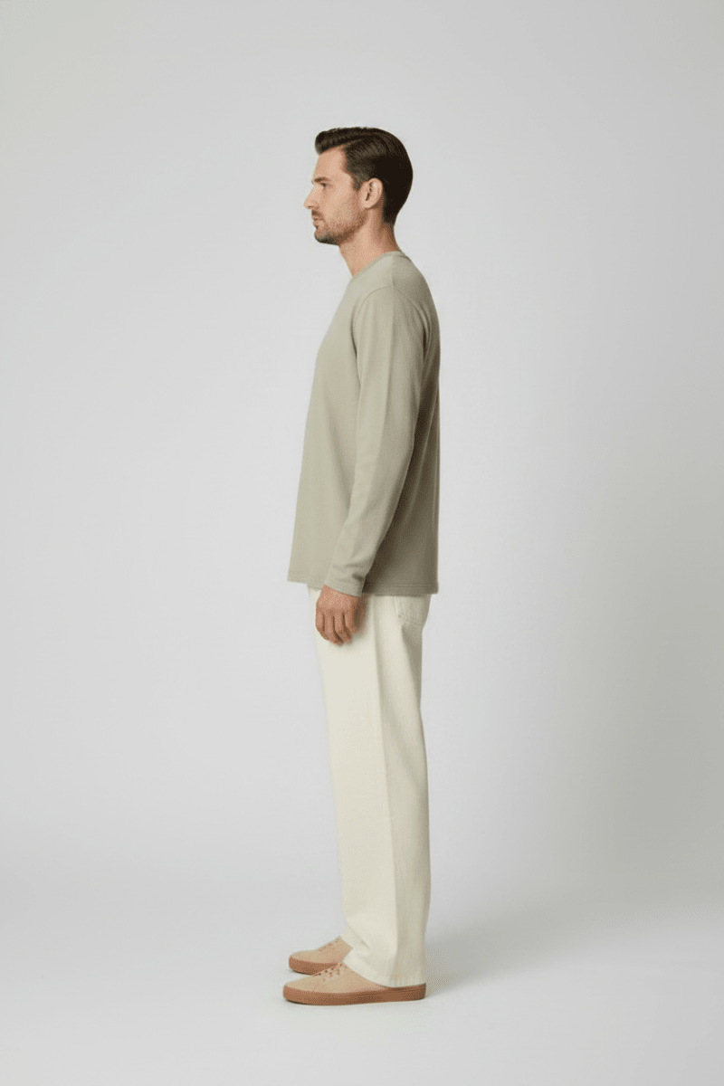 NN. 07 Longsleeve Clivein der Farbe Beige