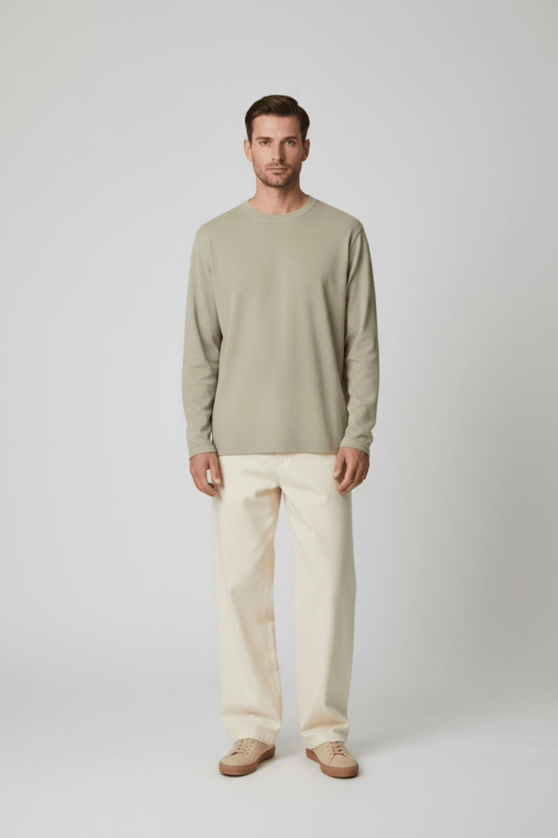 NN. 07 Longsleeve Clivein der Farbe Beige