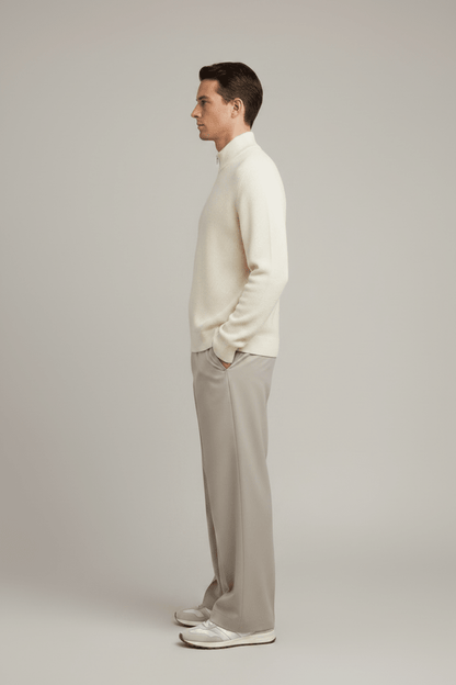 NN. 07 Pullover Danny Half Zip in der Farbe Elfenbein