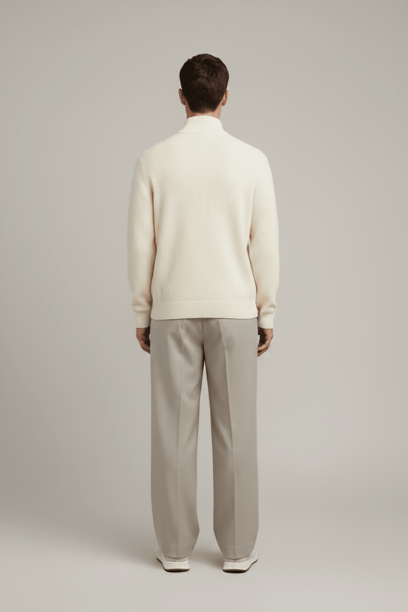 NN. 07 Pullover Danny Half Zip in der Farbe Elfenbein