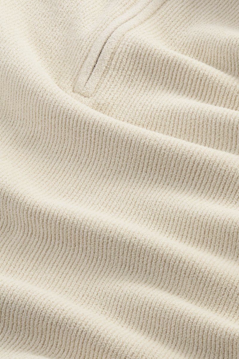 NN. 07 Pullover Danny Half Zip in der Farbe Elfenbein