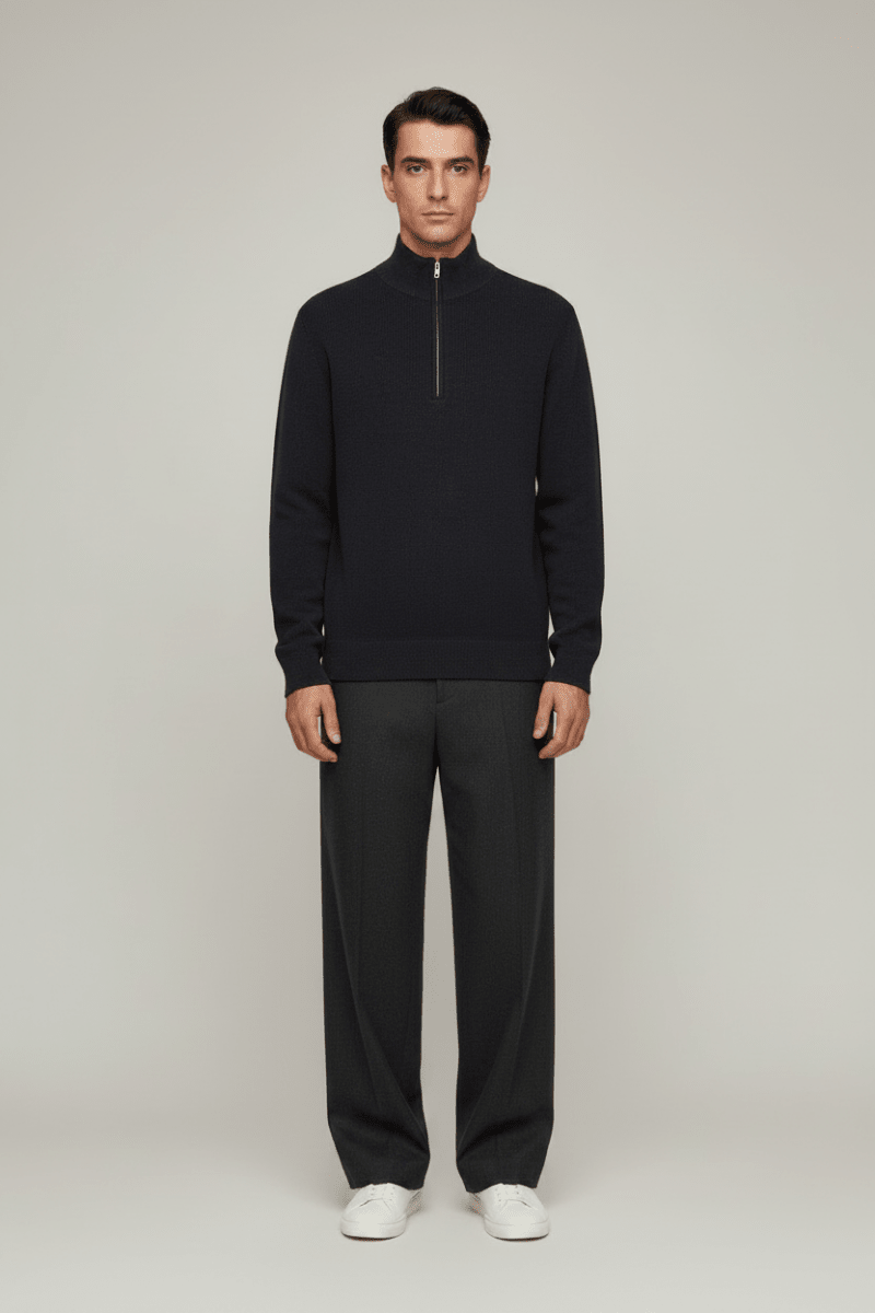 NN. 07 Pullover Danny Half Zip in der Farbe Marineblau