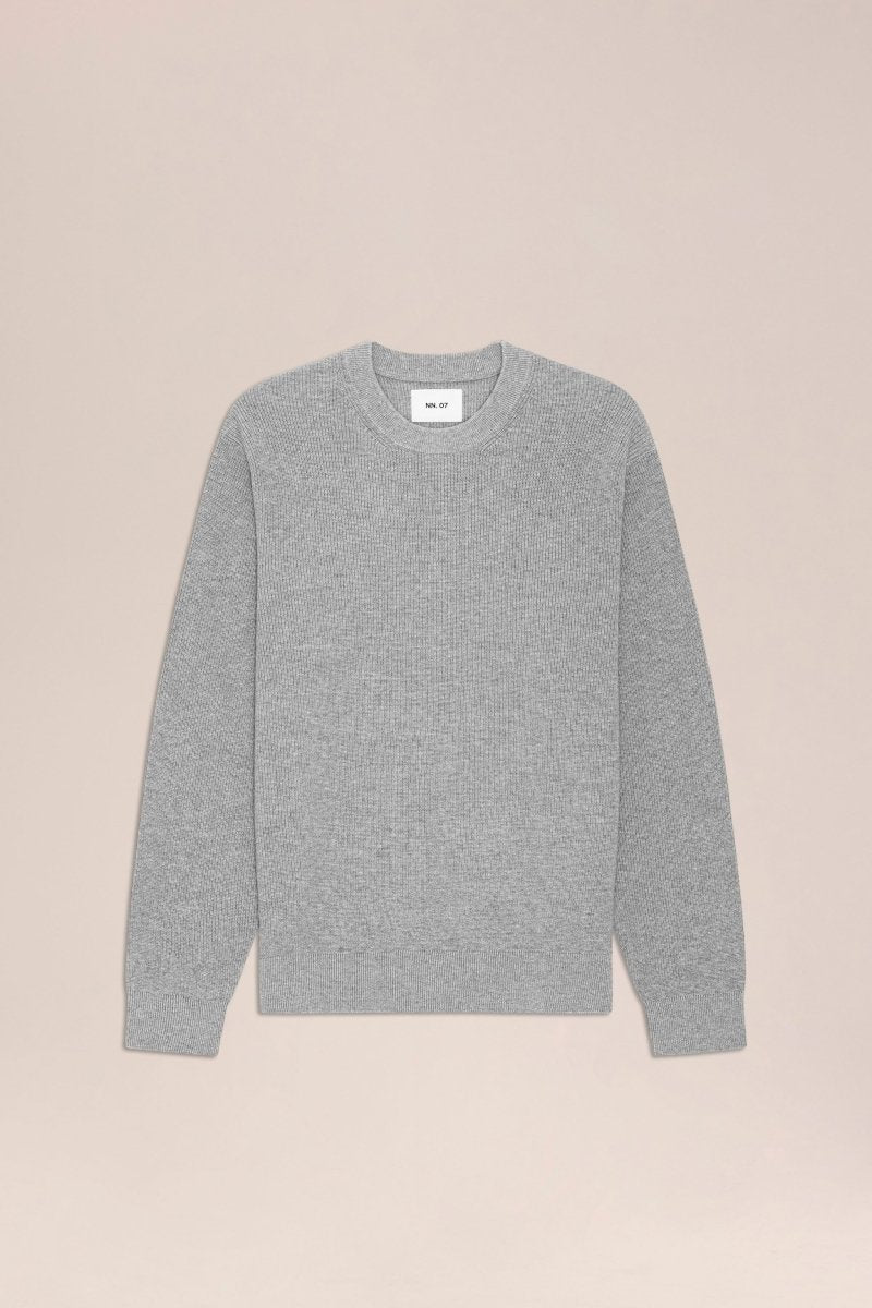 NN. 07 Pullover Hope Rib Crew in der Farbe Grau Meliert