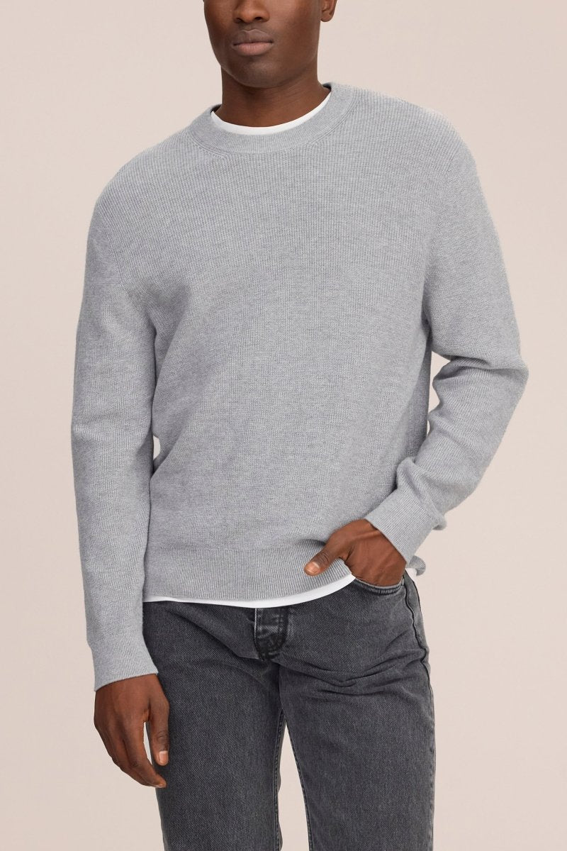 NN. 07 Pullover Hope Rib Crew in der Farbe Grau Meliert