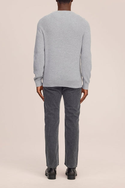 NN. 07 Pullover Hope Rib Crew in der Farbe Grau Meliert