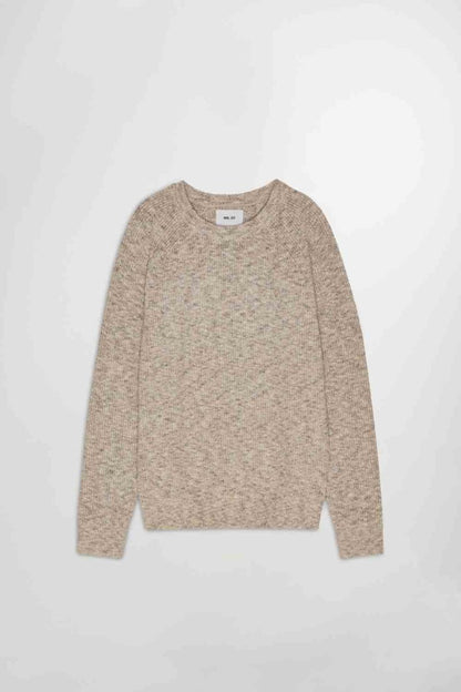 NN. 07 Pullover Jacobo Boucle in der Farbe White Pepper