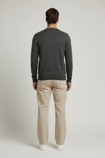 NN. 07 Pullover Ted in der Farbe Dunkelgrau Meliert