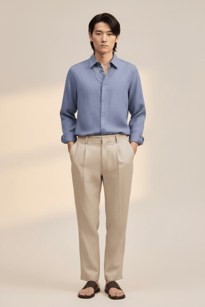 NN07 Enzo Shirt 5708 in der Farbe Stone Blue Regular
