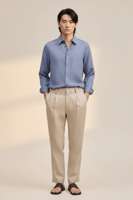 NN07 Enzo Shirt 5708 in der Farbe Stone Blue Regular