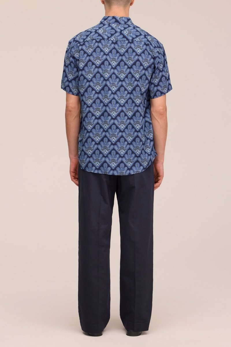 NN07 Hemd Deon SS Print 50055 Navy Blue