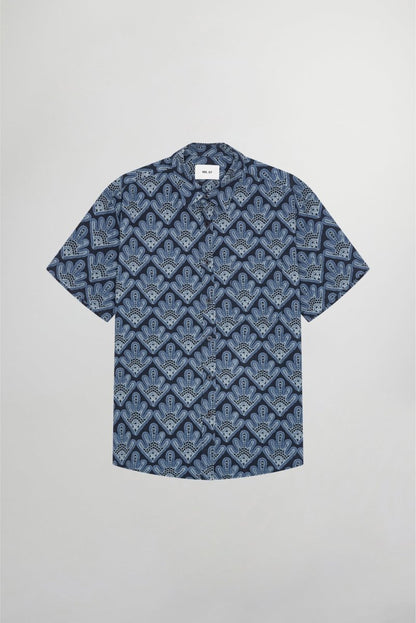 NN07 Hemd Deon SS Print 50055 Navy Blue