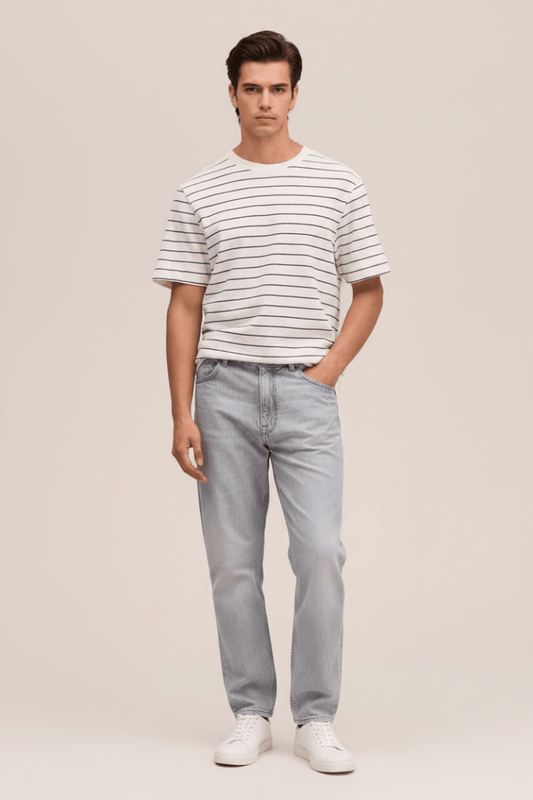 NN07 Pedro SS 30034 mit Streifen in Navy Blue