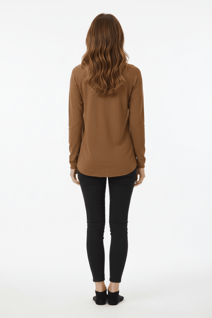 Organic Heavy Jersey Longsleeve in der Farbe Cinnamon