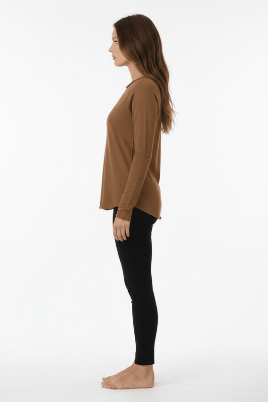 Organic Heavy Jersey Longsleeve in der Farbe Cinnamon