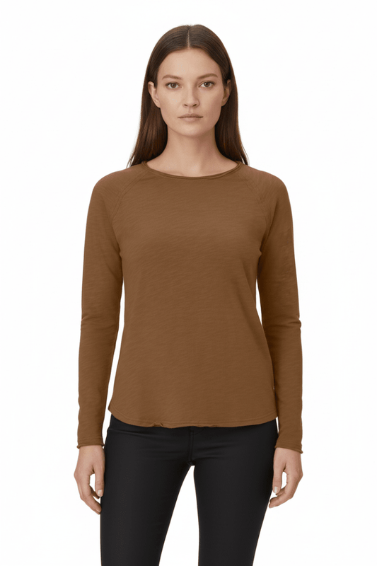 Organic Heavy Jersey Longsleeve in der Farbe Cinnamon