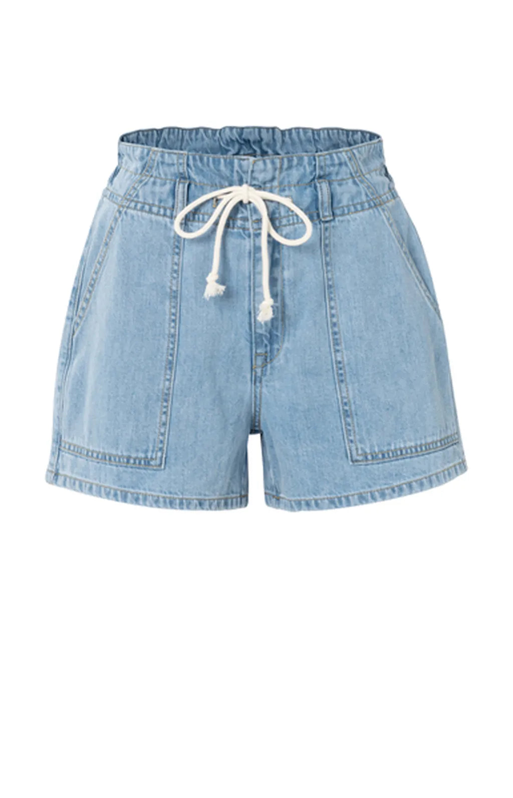 Yaya Jeans-Shorts mit Kordelzug Blue Denim