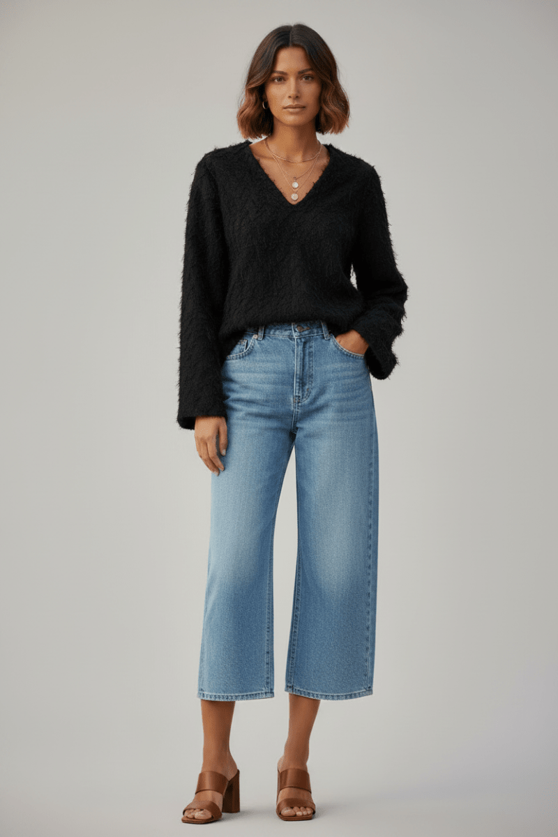 Rich and Royal Fringe Blouse in der Farbe Black