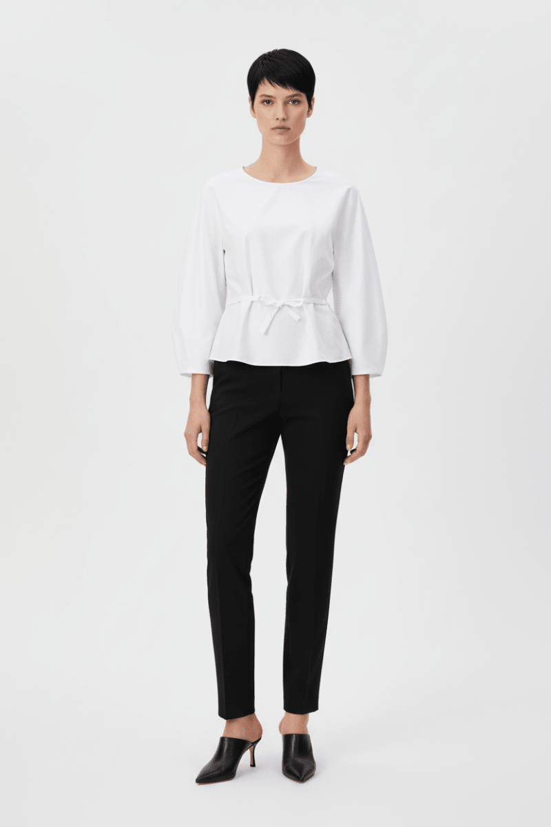 Rich Royal Balloon Cotton Blouse in der Farbe Weiss