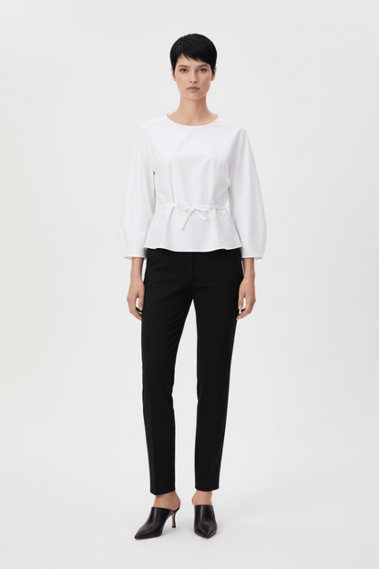 Rich Royal Balloon Cotton Blouse in der Farbe Weiss