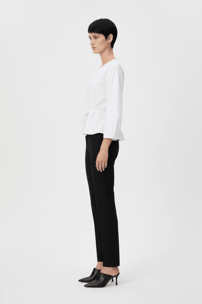 Rich Royal Balloon Cotton Blouse in der Farbe Weiss