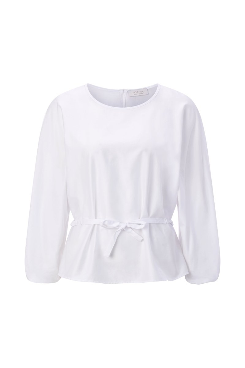 Rich Royal Balloon Cotton Blouse in der Farbe Weiss