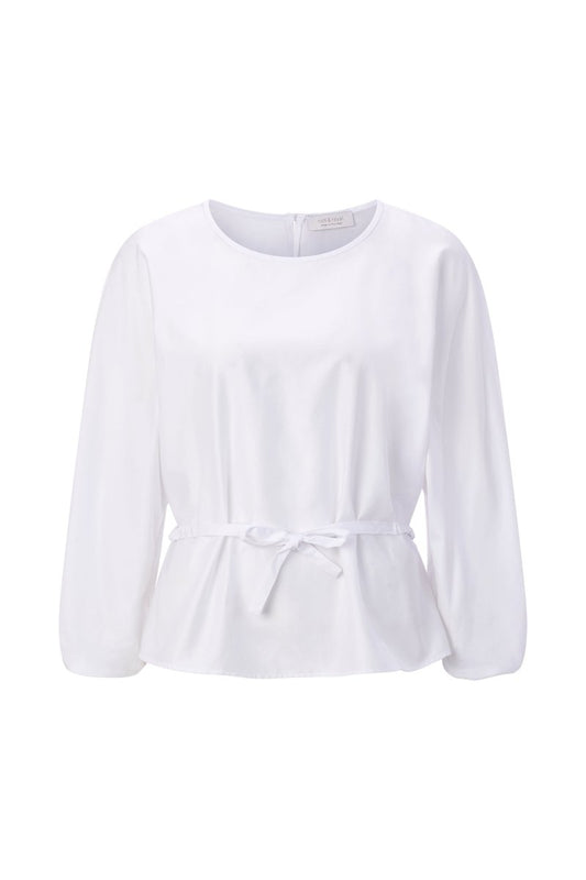 Rich Royal Balloon Cotton Blouse in der Farbe Weiss