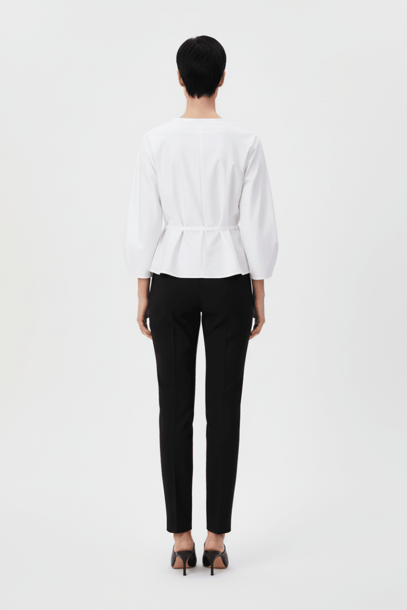 Rich Royal Balloon Cotton Blouse in der Farbe Weiss