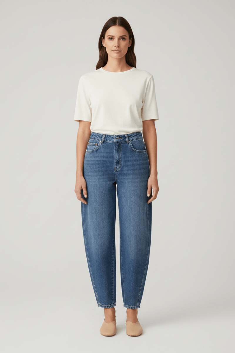 Rich & Royal Barrel Jeans Retro Blue aus Bio-Baumwolle