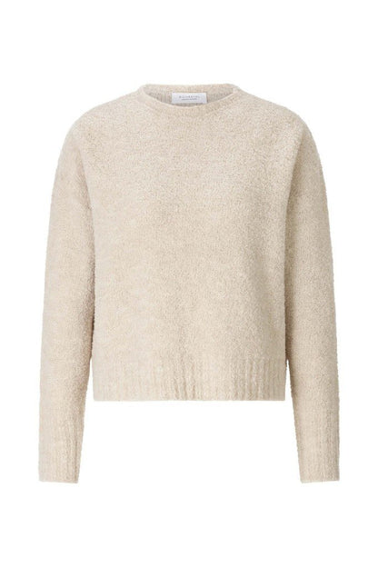 Rich & Royal Bouclé Pullover Crew Neck in Caffee Latte