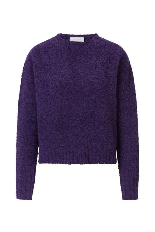 Rich & Royal Bouclé Pullover Crew Neck in Evening Lilac