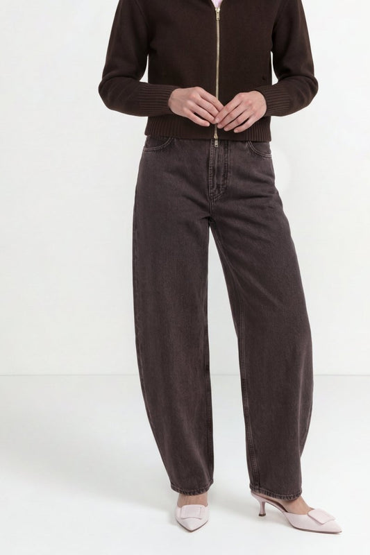 Rich & Royal Brown Long Barrel Jeans chocolate torte