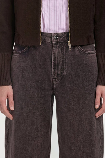 Rich & Royal Brown Long Barrel Jeans chocolate torte