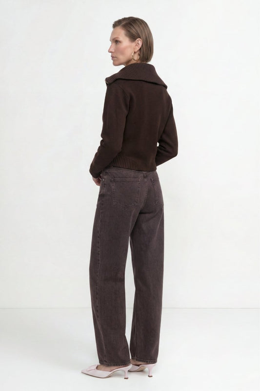 Rich & Royal Brown Long Barrel Jeans chocolate torte