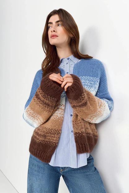 Rich & Royal Cardigan in der Farbe Dusty Blue