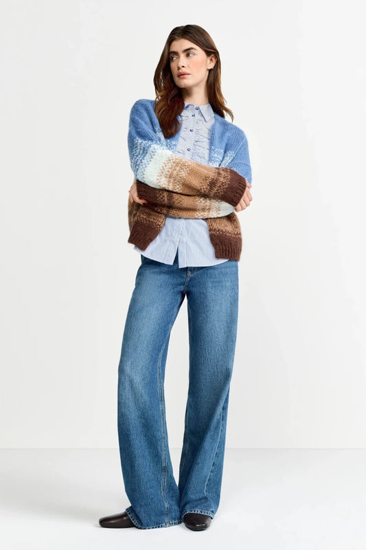 Rich & Royal Cardigan in der Farbe Dusty Blue