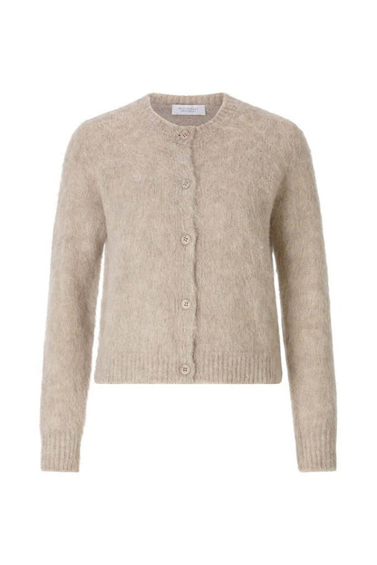 Rich & Royal Cardigan-Set mit Rundhalsausschnitt in Caffe Latte