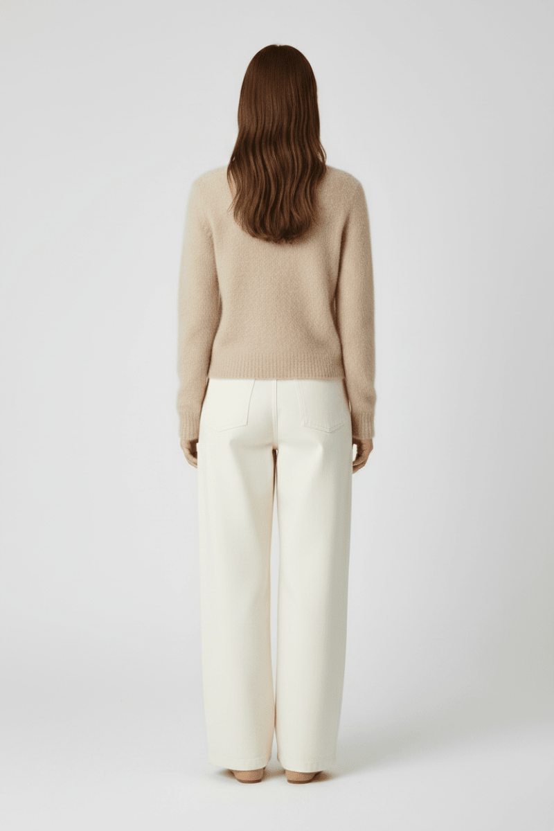 Rich & Royal Cardigan-Set mit Rundhalsausschnitt in Caffe Latte