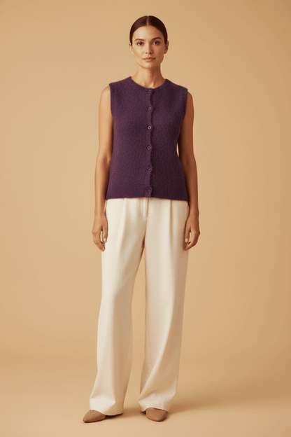 Rich & Royal Cozy Crew Vest rec mulberry