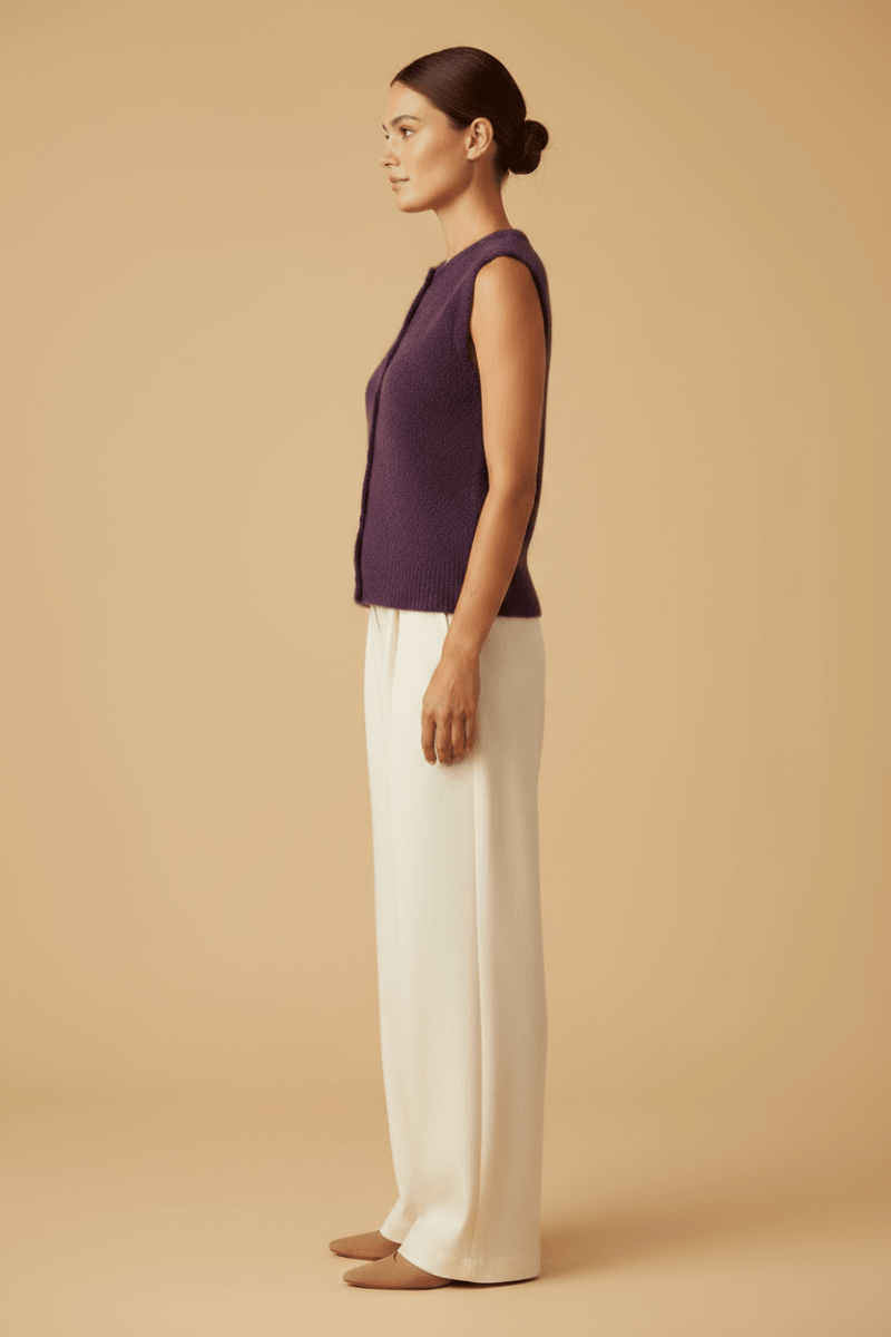 Rich & Royal Cozy Crew Vest rec mulberry