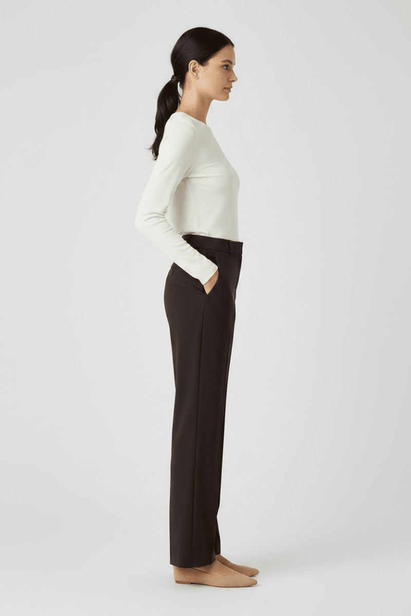 Rich & Royal Cropped Straight Hose in Chocolate Torte