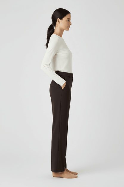 Rich & Royal Cropped Straight Hose in Chocolate Torte