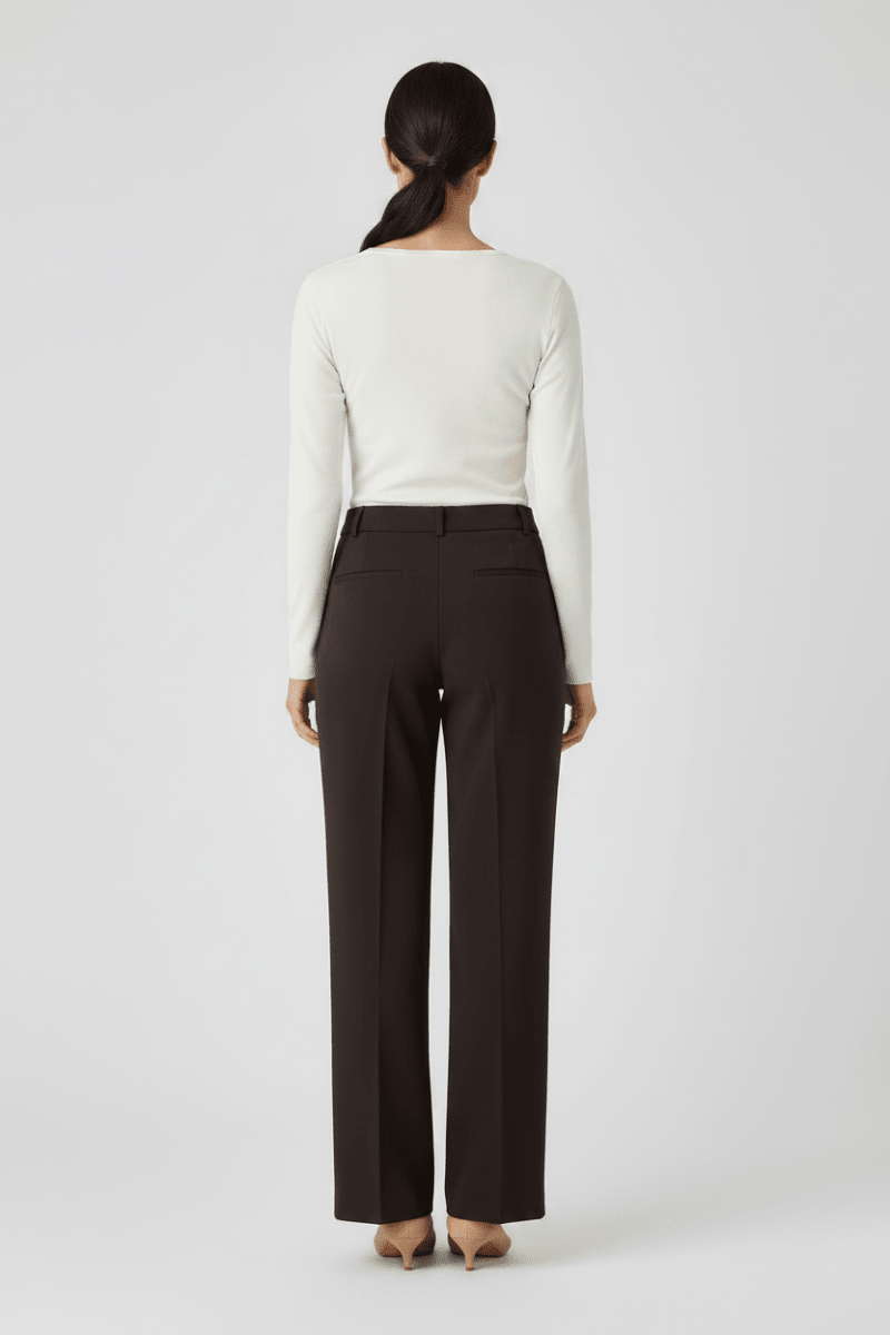Rich & Royal Cropped Straight Hose in Chocolate Torte
