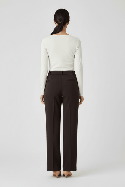 Rich & Royal Cropped Straight Hose in Chocolate Torte