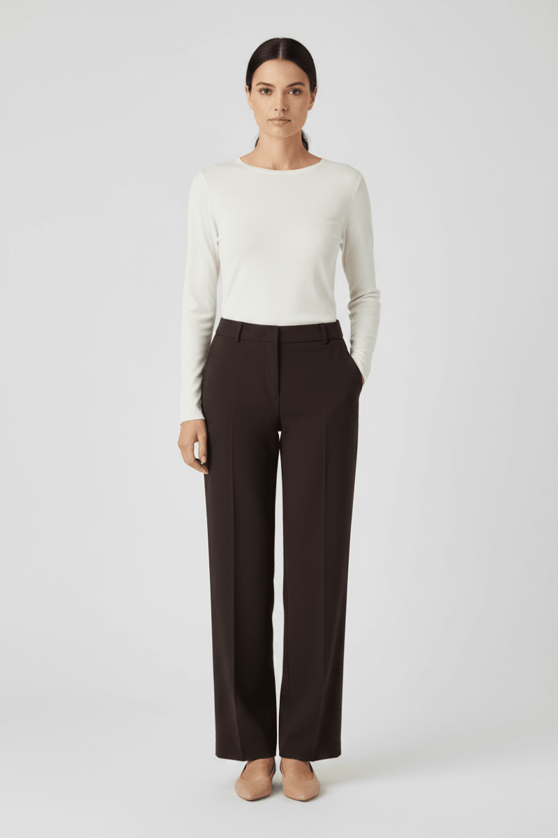 Rich & Royal Cropped Straight Hose in Chocolate Torte