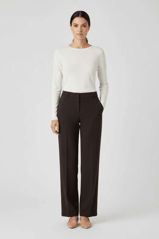 Rich & Royal Cropped Straight Hose in Chocolate Torte