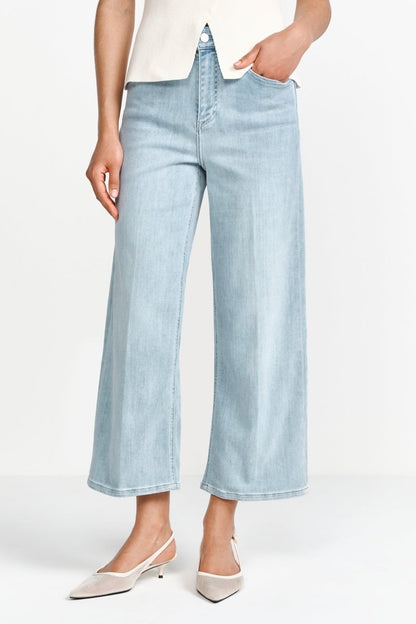 Rich & Royal Culotte Light Blue Satin Denim