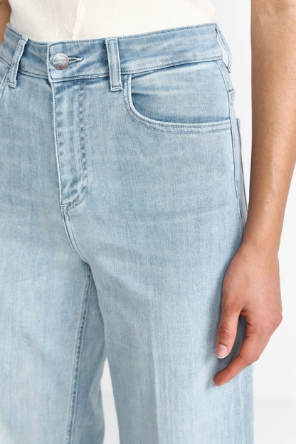 Rich & Royal Culotte Light Blue Satin Denim