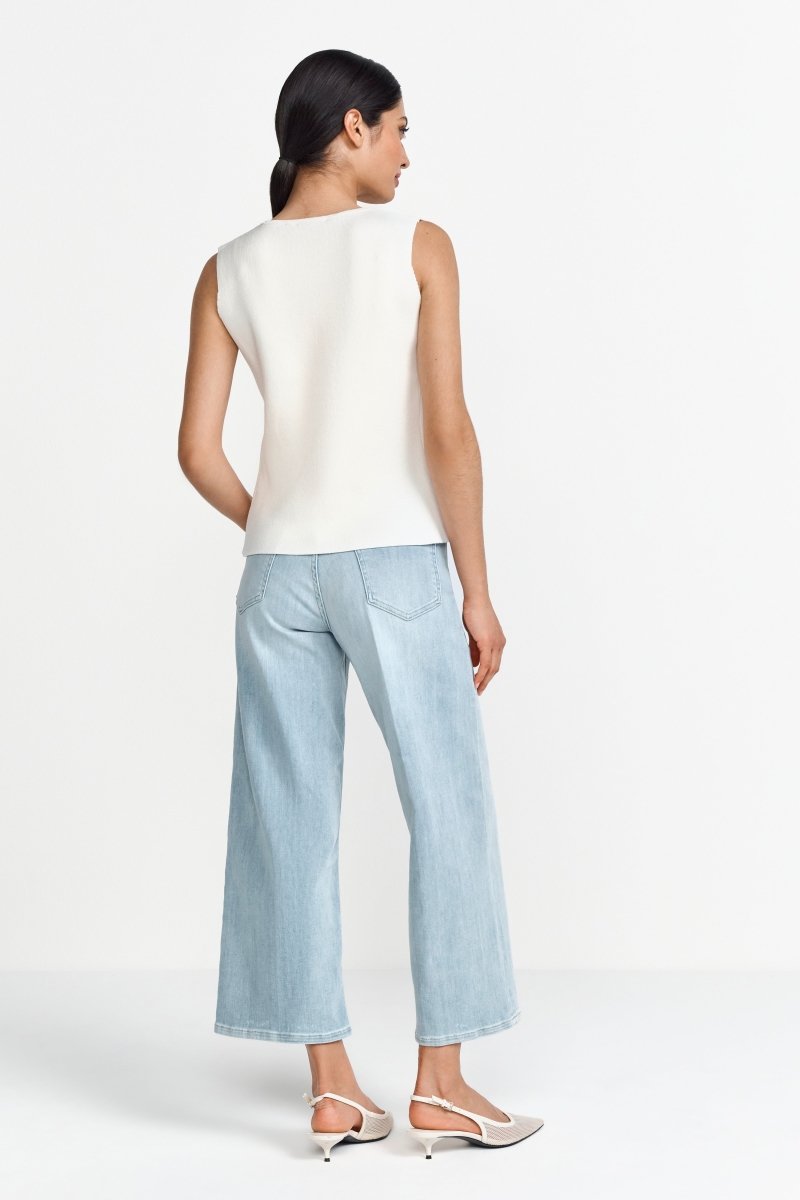 Rich & Royal Culotte Light Blue Satin Denim